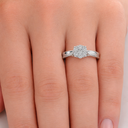 Годежен пръстен с диаманти 0.34 ct от бяло злато 14К – модел RN67