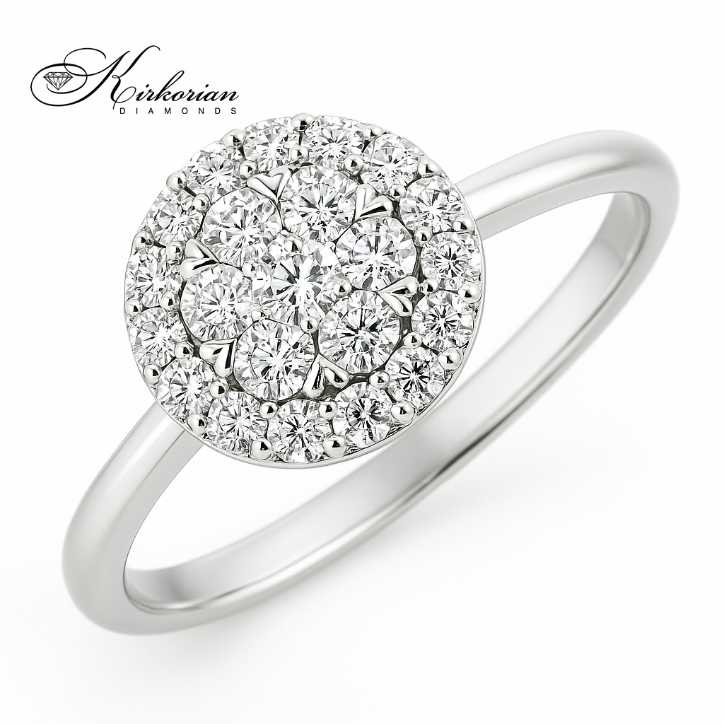 Годежен пръстен от бяло злато 18k с диаманти 0.50ct – модел RN68