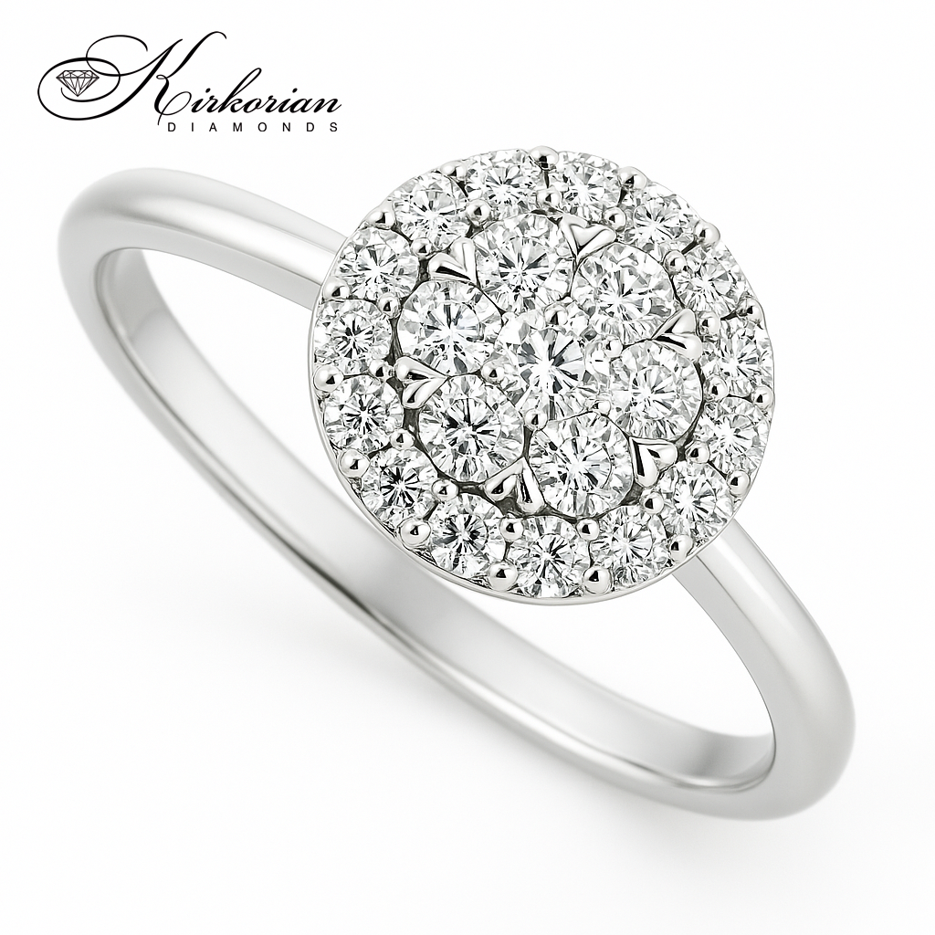 Годежен пръстен от бяло злато 18k с диаманти 0.50ct – модел RN68