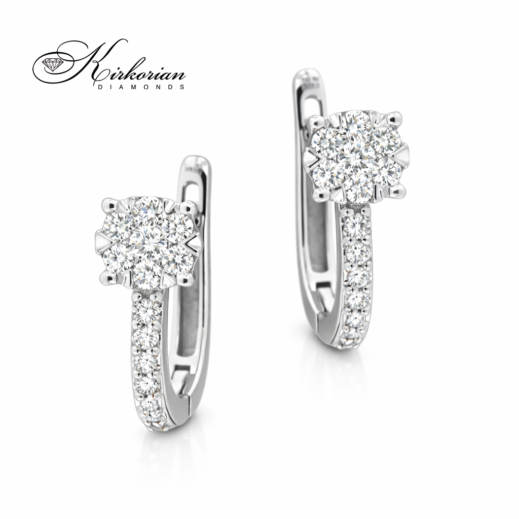 Обеци бяло злато 14К с диаманти 0.35 ct RN70