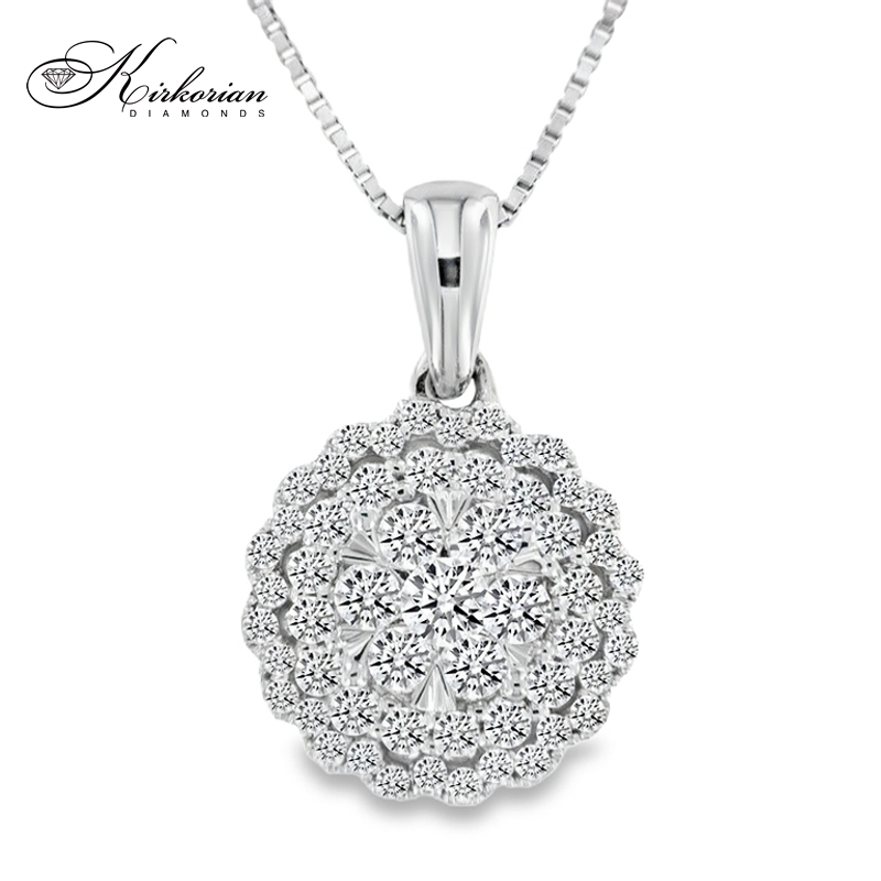 Луксозно колие от бяло злато 18k с диаманти 0.50ct | Модел RN74