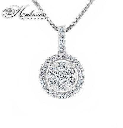 Колие от бяло злато 14к с диаманти 0.25ct – Елегантност с блясък | Kirkorian Diamonds