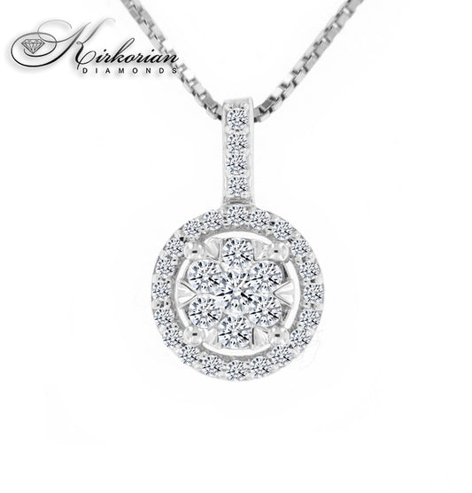 Колие от бяло злато 14к с диаманти 0.25ct – Елегантност с блясък | Kirkorian Diamonds