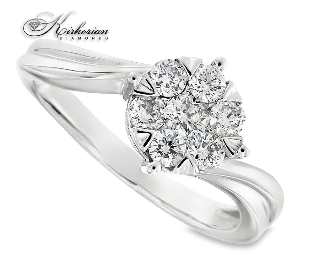 Годежен пръстен от бяло злато 18k с диаманти 0.50ct KD I/SI RN79B