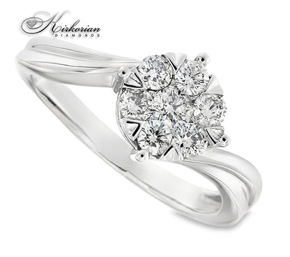 Годежен пръстен от бяло злато 18k с диаманти 0.50ct KD I/SI RN79B