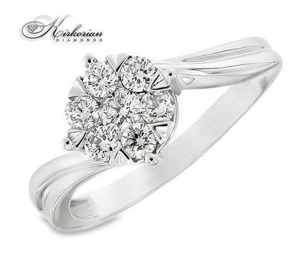 Годежен пръстен от бяло злато 18k с диаманти 0.50ct KD I/SI RN79B