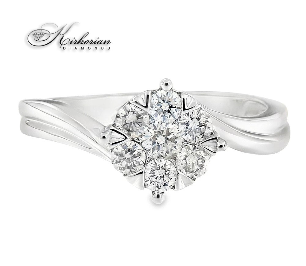 Годежен пръстен от бяло злато 18k с диаманти 0.50ct KD I/SI RN79B