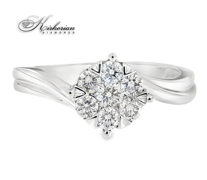 Годежен пръстен от бяло злато 18k с диаманти 0.50ct KD I/SI RN79B