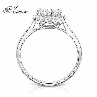 Годежен пръстен от бяло злато 14k с диаманти 0.50ct KD сертификат RN8