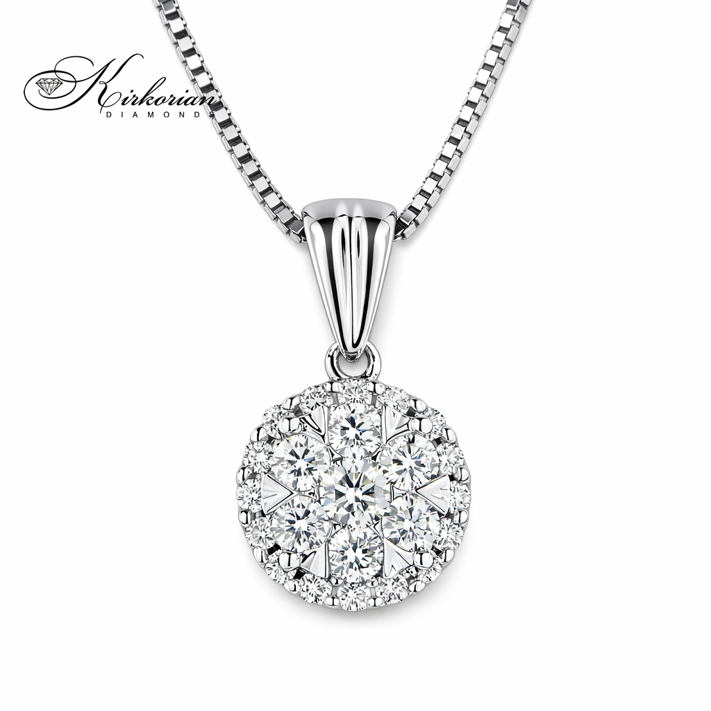 Колие от бяло злато 14к с диаманти 0.50ct – сияние и елегантност | Kirkorian Diamonds