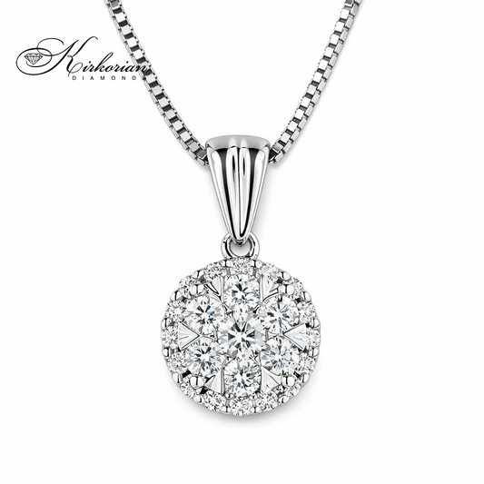 Колие от бяло злато 14к с диаманти 0.50ct – сияние и елегантност | Kirkorian Diamonds