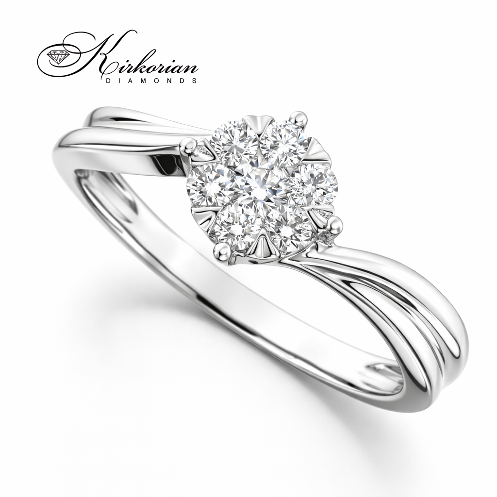 Годежен пръстен с диаманти 0.25 ct от бяло злато 18К – модел RN83A