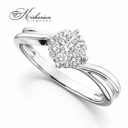 Годежен пръстен с диаманти 0.25 ct от бяло злато 18К – модел RN83A