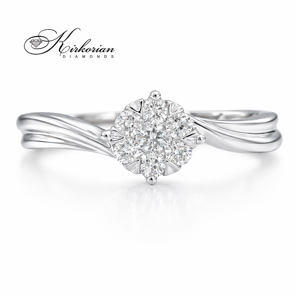 Годежен пръстен с диаманти 0.25 ct от бяло злато 18К – модел RN83A