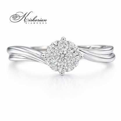 Годежен пръстен с диаманти 0.25 ct от бяло злато 18К – модел RN83A