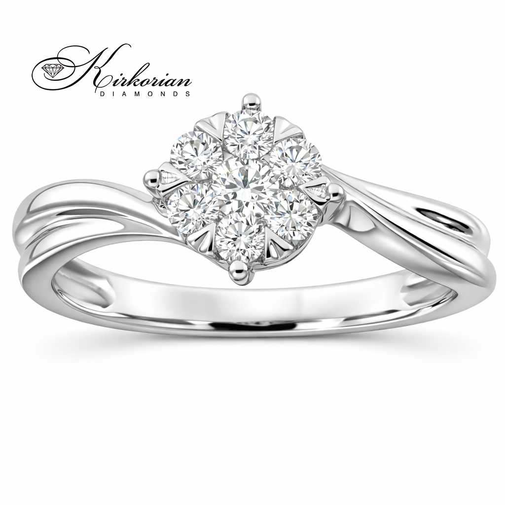 Годежен пръстен с диаманти 0.25 ct от бяло злато 18К – модел RN83A