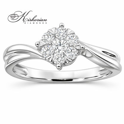 Годежен пръстен с диаманти 0.25 ct от бяло злато 18К – модел RN83A