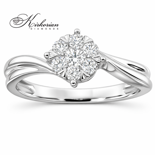 Годежен пръстен с диаманти 0.25 ct от бяло злато 18К – модел RN83A