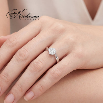 Годежен пръстен с диаманти 0.25 ct от бяло злато 18К – модел RN83A