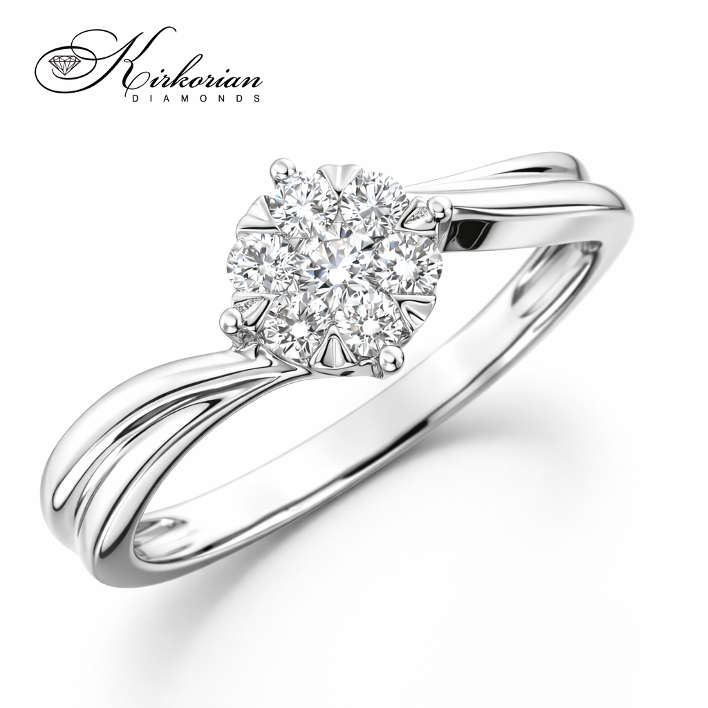 Годежен пръстен с диаманти 0.25 ct от бяло злато 18К – модел RN83A