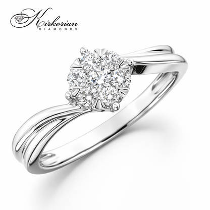 Годежен пръстен с диаманти 0.25 ct от бяло злато 18К – модел RN83A