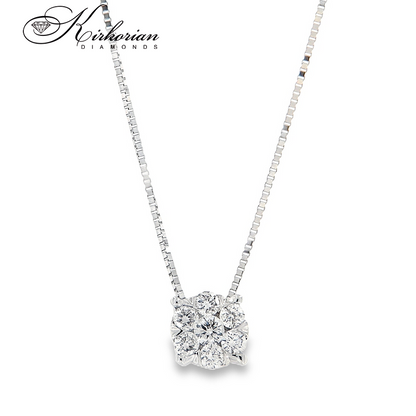 Колие от бяло злато 18к с диаманти 0.20ct – елегантна класика | Kirkorian Diamonds