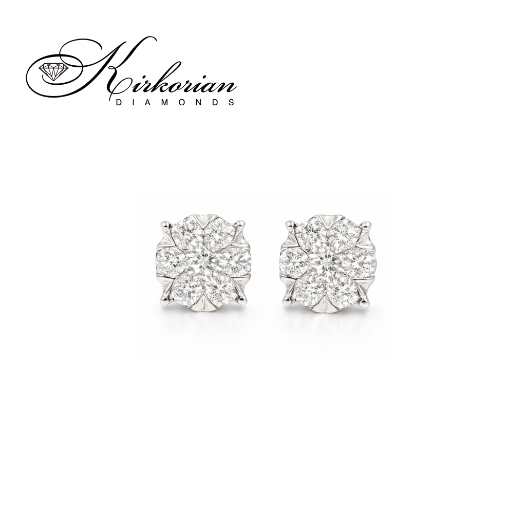 Обеци от бяло злато 18К с диаманти 0.20 ct Фина изработка Код RN87