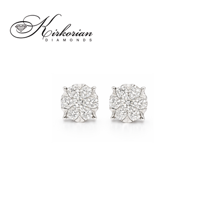 Обеци от бяло злато 18К с диаманти 0.20 ct Фина изработка Код RN87
