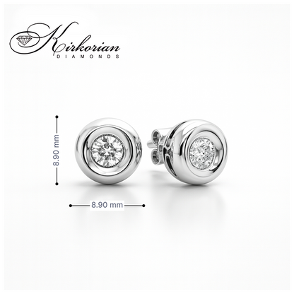 Обеци от бяло злато 14К с диаманти 0.40 ct в класически обков Елегантен модел Код RN97