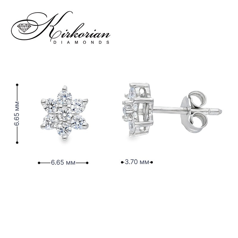 Обеци от бяло злато 18k с диаманти 0.56ct в цветна форма – S189896