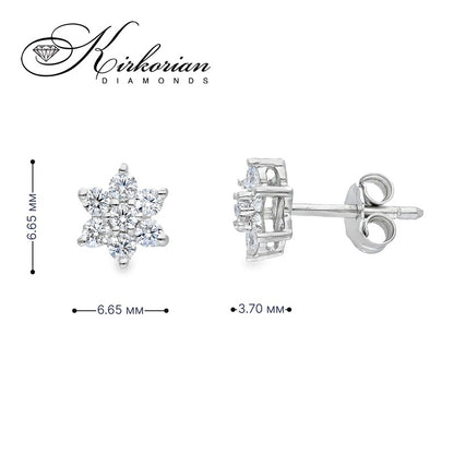 Обеци от бяло злато 18k с диаманти 0.56ct в цветна форма – S189896