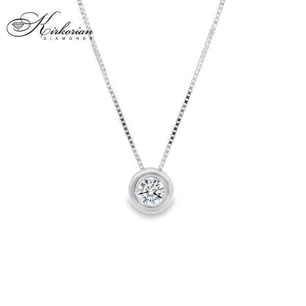 Колие от бяло злато 18К с естествени диаманти 0.10 ct – цени от производител