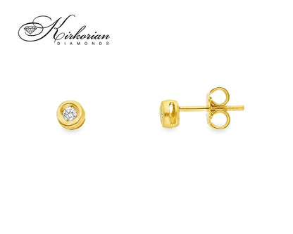 Класически обеци от жълто злато 18k с диаманти 0.07ct – S204852CG