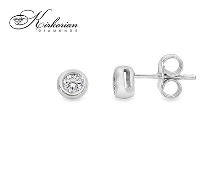 Класически обеци от бяло злато 18k с диаманти 0.14ct – S204854