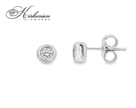Класически обеци от бяло злато 18k с диаманти 0.14ct – S204854