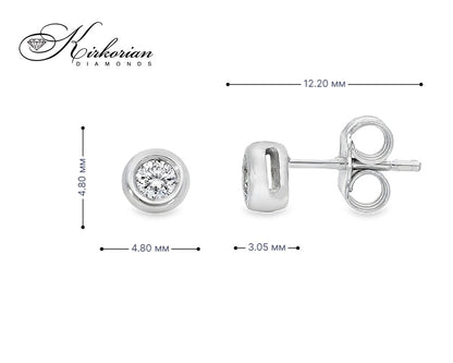 Класически обеци от бяло злато 18k с диаманти 0.14ct – S204854