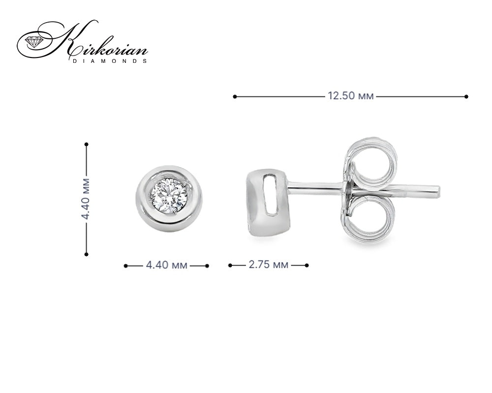 Класически обеци от бяло злато 18k с диаманти 0.09ct – S204984