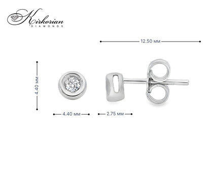 Класически обеци от бяло злато 18k с диаманти 0.09ct – S204984