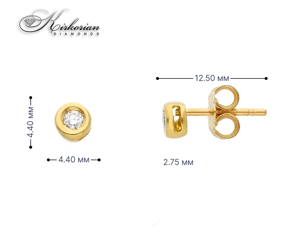 Класически обеци от жълто злато 18k с диаманти 0.09ct – S204984CG