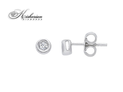Класически обеци от бяло злато 18k с диаманти 0.09ct – S204984