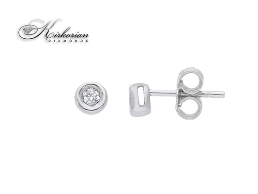 Класически обеци от бяло злато 18k с диаманти 0.09ct – S204984