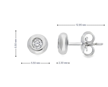Класически обеци от бяло злато 18k с диаманти 0.18ct – S206425