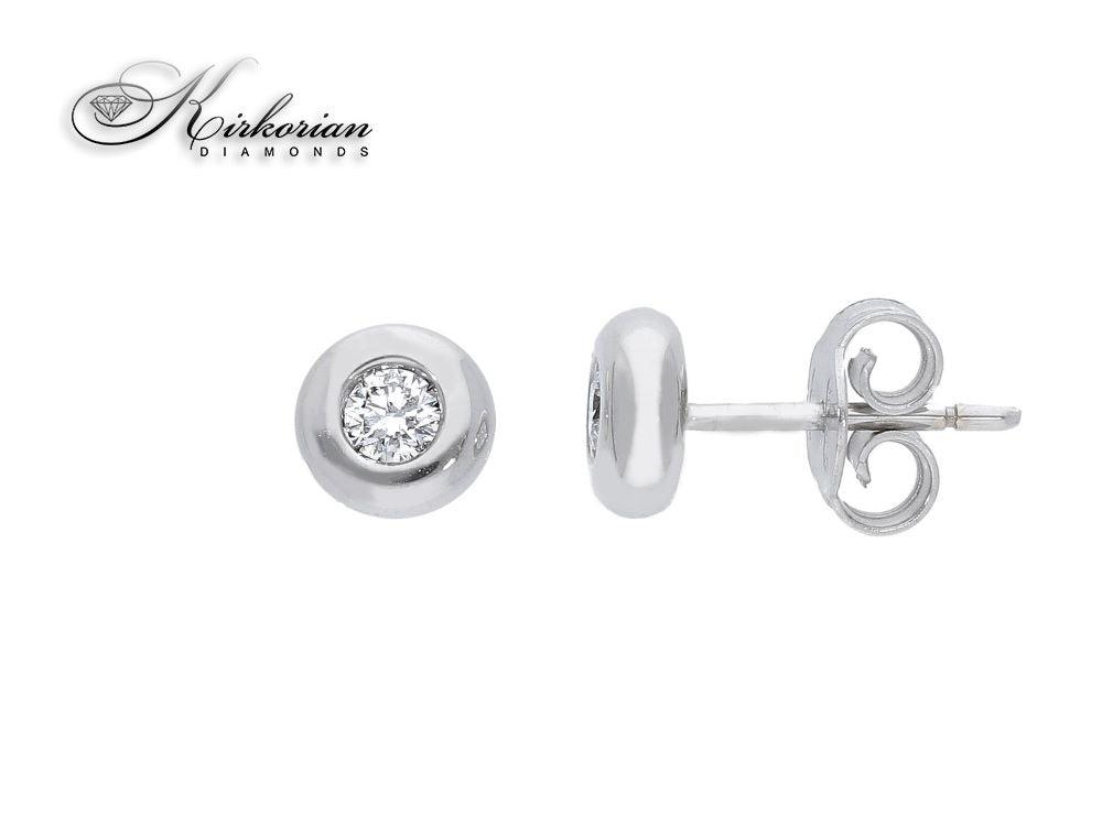 Класически обеци от бяло злато 18k с диаманти 0.18ct – S206425