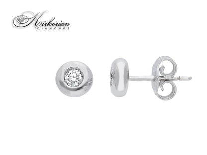 Класически обеци от бяло злато 18k с диаманти 0.18ct – S206425