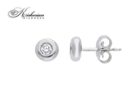 Класически обеци от бяло злато 18k с диаманти 0.18ct – S206425