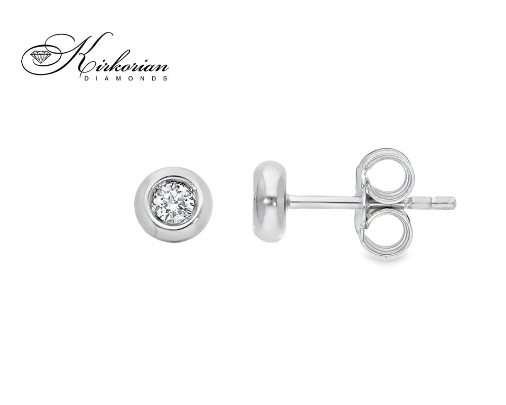 Класически обеци от бяло злато 18k с диаманти 0.12ct – S206426