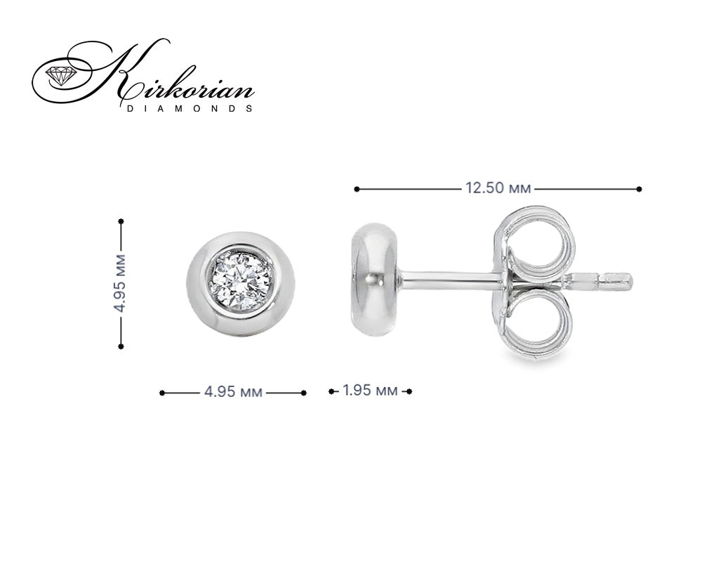 Класически обеци от бяло злато 18k с диаманти 0.12ct – S206426