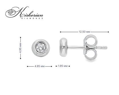 Класически обеци от бяло злато 18k с диаманти 0.12ct – S206426