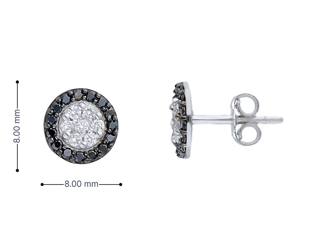 Обеци от бяло злато 18k с бели и черни диаманти 0.50ct – модел S253318