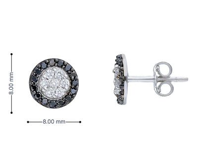 Обеци от бяло злато 18k с бели и черни диаманти 0.50ct – модел S253318